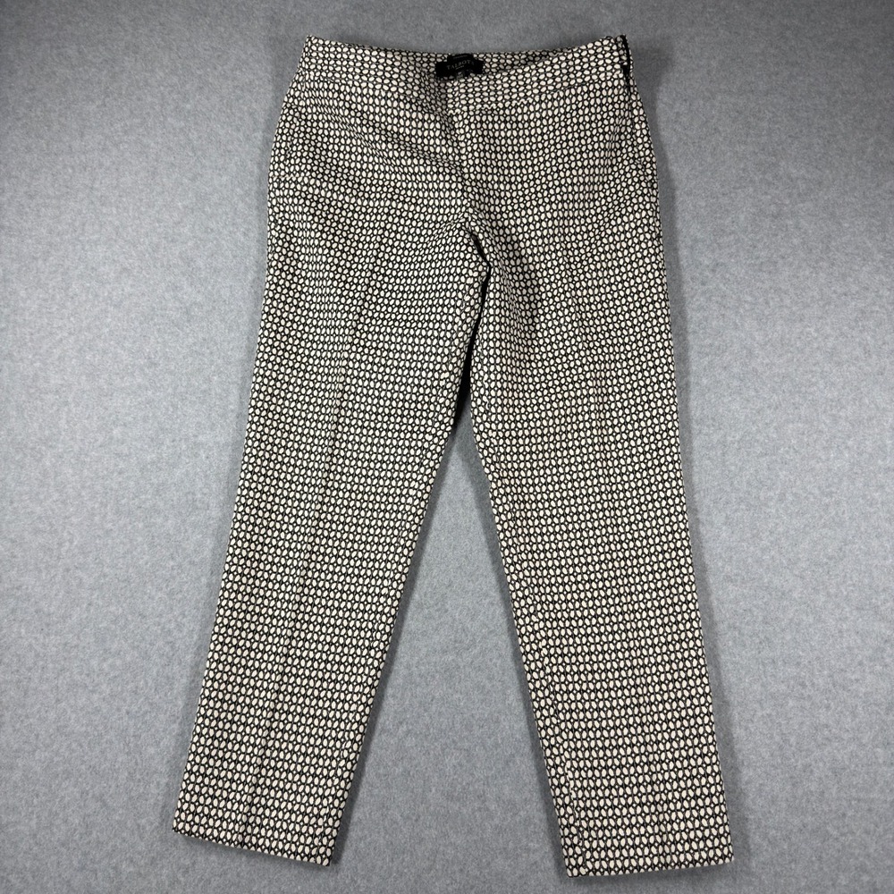 Talbots Chatham Petites Black White Geometric Print Ankle Pants Size 6P
